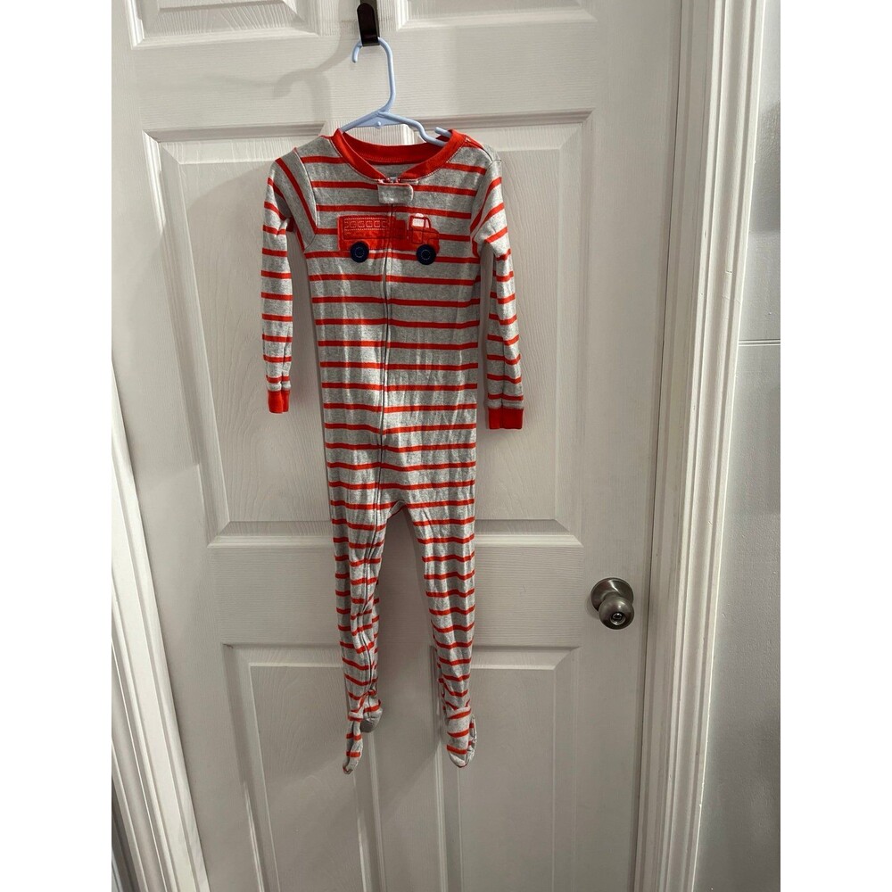 Just One You by Carter’s Firetruck Footed Pajamas Size 5T Red/Gray